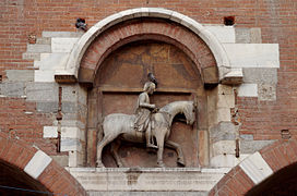 Monumento ecuestre de Oldrado da Tresseno, 1233, escuela de Antelami.