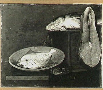 Still Life with a Stew, a Fish steak and a Flatfish on a Plate, 1657