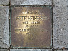 Stolperstein für Grete Heineberg in Hannover