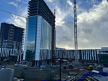 Pepper Canyon West Living & Learning Neighborhood under construction as viewed from the UC San Diego Central Campus Station. UCSD PCWLLN Construction.jpg