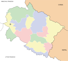 Map indicating the location of Dehradun