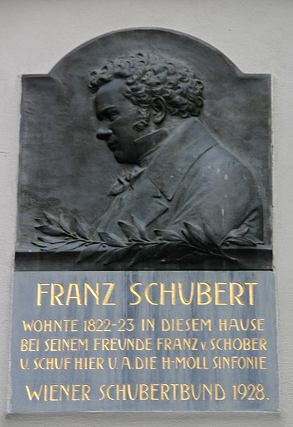 Delwedd:Wien-Spiegelgasse-Nr 1-Gedenktafel Franz Schubert-2008-gje.jpg