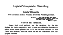 The Tractatus was first published in Annalen der Naturphilosophie
(1921) Wittgenstein Tractatus Annalen der Naturphilosophie.png