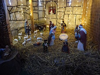 Crèche de l'église à l’occasion de la Ronde des Crèches.