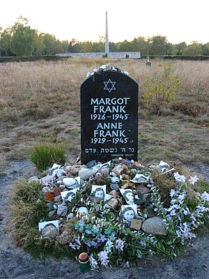 Memorial for Margot and Anne Frank at the form...