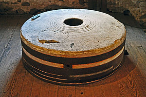 English: The millstone at the Mill at Anselma,...
