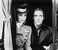 Audrey Hepburn og Mel Ferrer under innspilling av Krig og fred (1956)