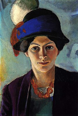 Портрет Элизабет в шляпе. Август Макке. 1909
