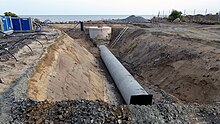 Sewers under construction in Ystad, Sweden Avlopp - Ystad-2018.jpg