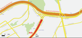 Schéma de l'Échangeur de l'autoroute A6b