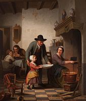 Making Waffles, oil on canvas, 1853