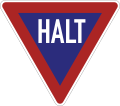 Westdeutsche Haltschild-Version, hergestellt von 1956 bis 1970/1971