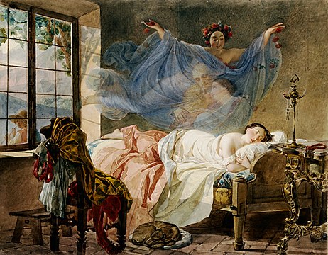 《日出前女孩的梦》，1830-33年，收藏于普希金博物館