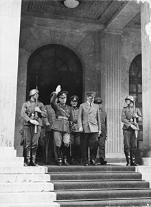 Antonescu and Adolf Hitler at the Fuhrerbau in Munich (June 1941). Bundesarchiv Bild 183-B03212, Munchen, Staatsbesuch Jon Antonescu bei Hitler.jpg