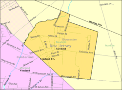 Census Bureau map of Newfield, New Jersey