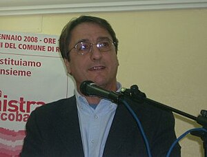 Claudio Fava at a conference in Ribera