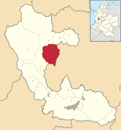 Location of the municipality and town of Belén de Umbría in the Risaralda Department of Colombia.