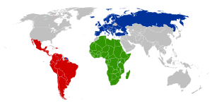 Carte des principales organisations régionales de protection des droits de l'homme