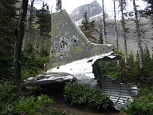 The remains of a Royal Canadian Air Force DC-3 Dakota crashed on 19 January 1946. DakotaPlaneCrash-TailSection.jpg