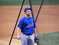 New York Mets third baseman David Wright before a Mets/Devil Rays spring training game at Tropicana Field in St. Petersburg, Florida.