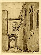 La voûte entre le Palais ducal et l'église des Cordeliers, eau-forte, 1913