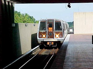 Metrorail Train Entering East Falls Church Station