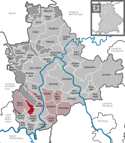 Läget för Esselbach i Landkreis Main-Spessart