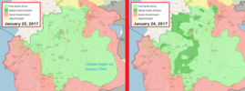 Idlib Governorate clashes in January-March 2017 FSA vs JFS conflicts in January 2017.png