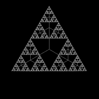 A Sierpinski gasket can be generated by a fractal tree. Fractal tree.gif