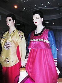 Traditional Korean hanbok dress
