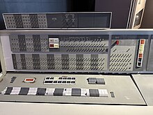 IBM 7151-2 Console Control Unit for 7094 showing additional index register displays in a distinctive extra box on top. Note "Multiple Tag Mode" light in the top center. IBM 7094 console3.agr.jpg