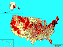 Distribution of Irish Americans according to the 2000 Census Irish1346.gif