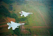 Israeli Air Force F-15 Eagle fighters overflying Auschwitz Concentration Camp, 2003 Israeli Air Force jets Fly-over Auschwitz concentration camp.jpg