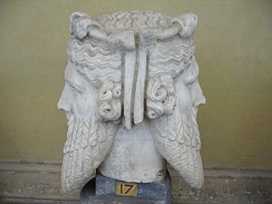 English: Head of Janus, Vatican museum, Rome F...