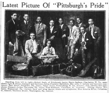 Dixon in 1923 with the Lois Deppe Serenaders (third from right, standing)