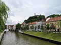 De rivier in Ljubljana