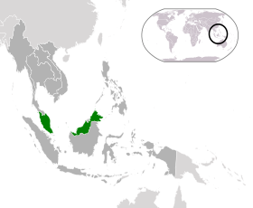 Location of  مالېزيا  (green) in ASEAN  (dark grey)  —  [Legend]