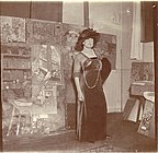 Lucy Hessel in de studio van Vuillard, 1911