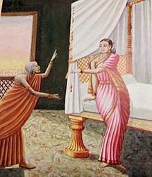 Manthara, a hunch back woman is giving wrong advice to Kaikeyi, the queen in the picture.jpg