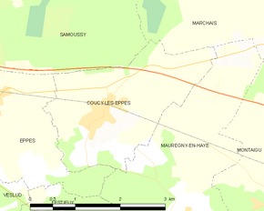 Poziția localității Coucy-lès-Eppes