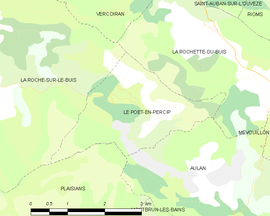 Mapa obce Le Poët-en-Percip