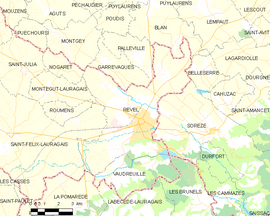 Mapa obce Revel