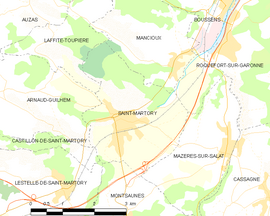 Mapa obce Saint-Martory