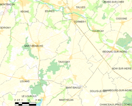 Mapa obce Tauxigny