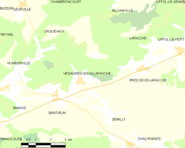 Mapa obce Vesaignes-sous-Lafauche