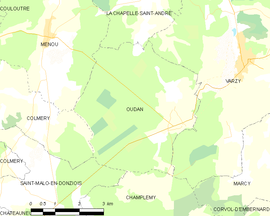 Mapa obce Oudan
