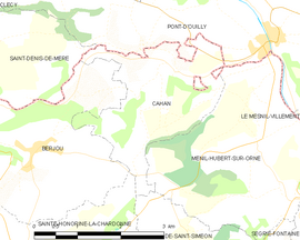 Mapa obce Cahan