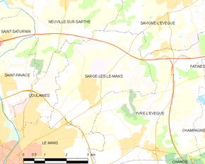 Poziția localității Sargé-lès-le-Mans