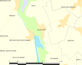 Mapa obce Villecourt