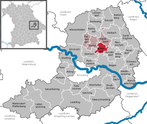 Poziția Mitterfels pe harta districtului Straubing-Bogen